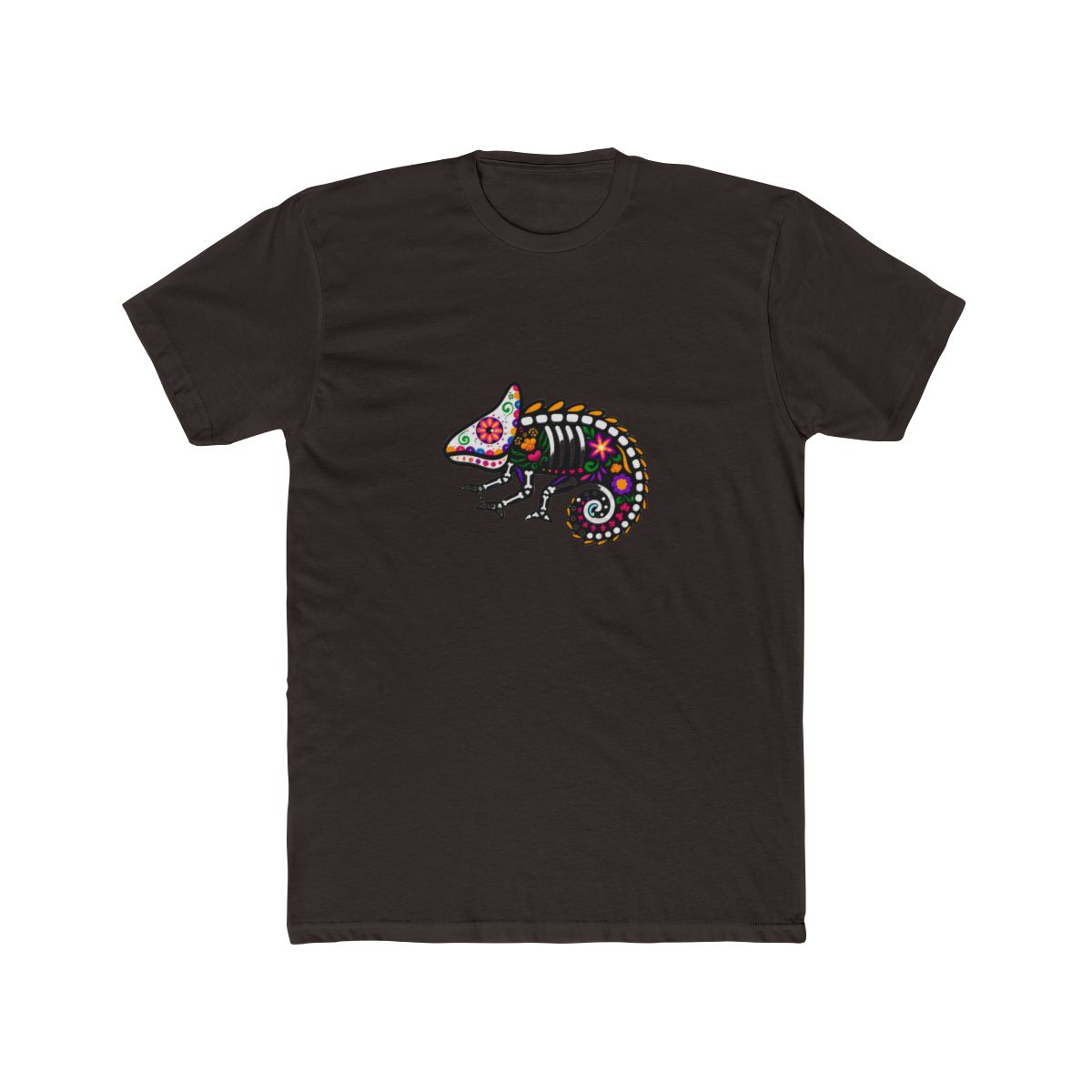 Colorful Floral Skeleton Chameleon T Shirt - Reptile Lover Gift - alternate angle 5, merchandise