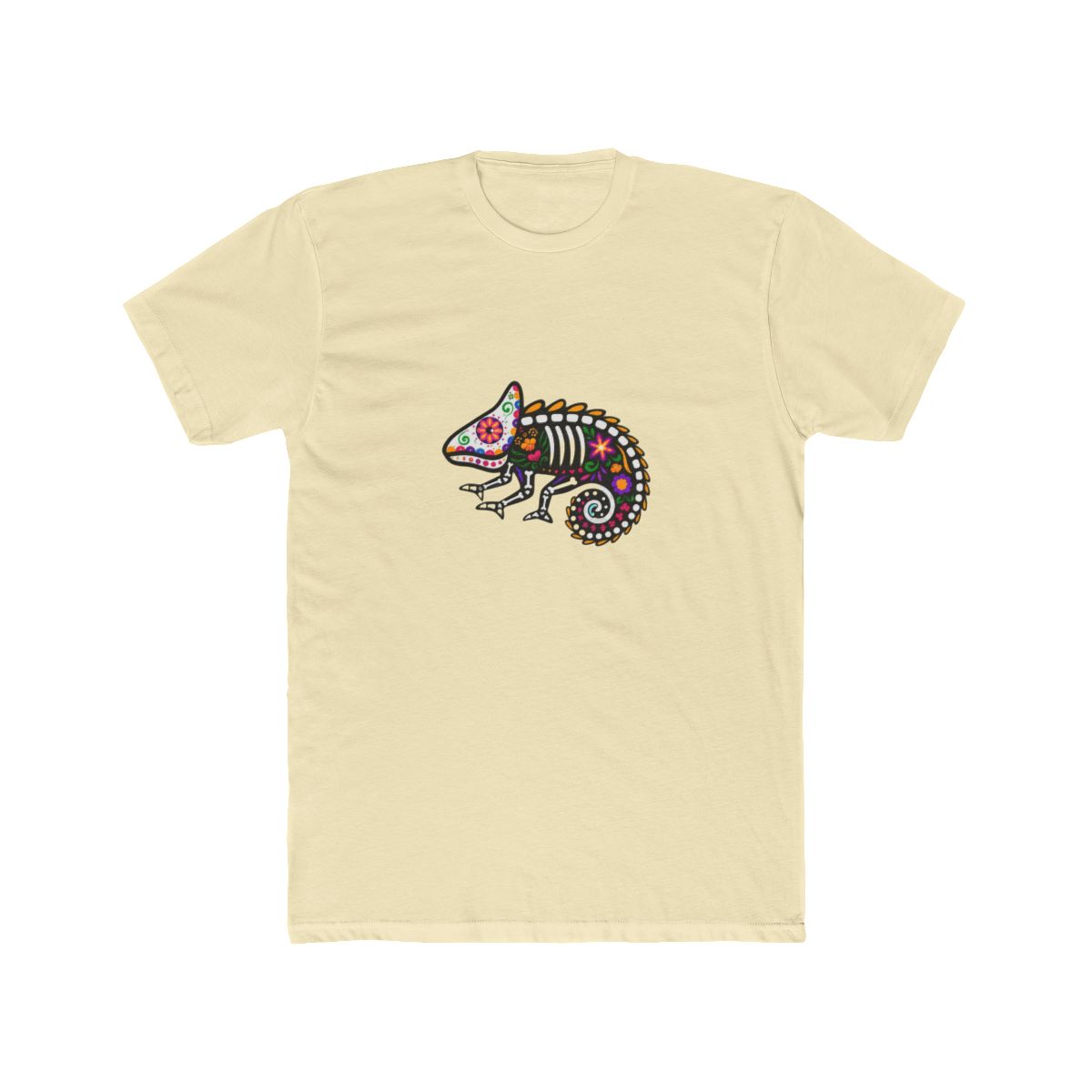 Colorful Floral Skeleton Chameleon T Shirt - Reptile Lover Gift - alternate angle 3, merchandise