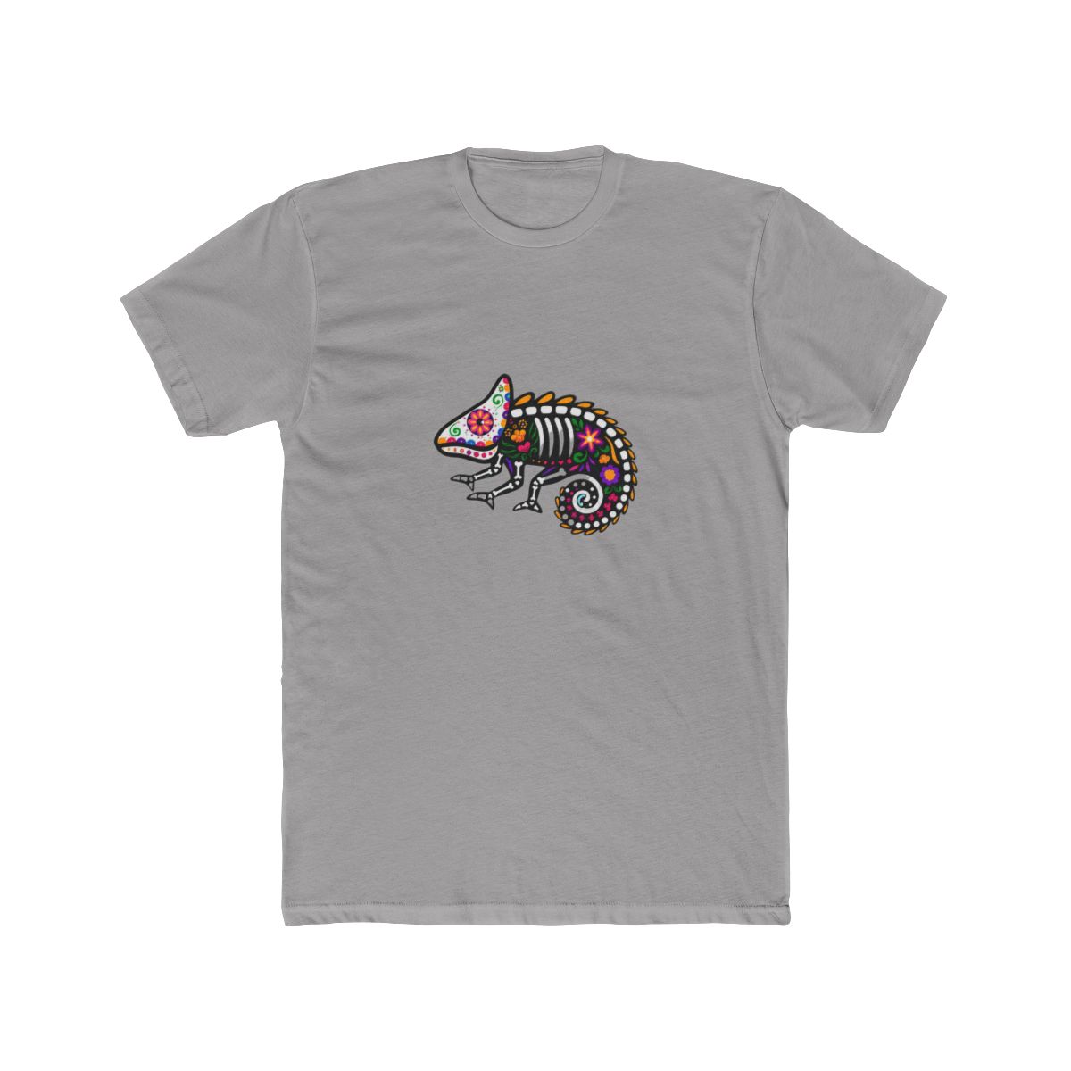 Colorful Floral Skeleton Chameleon T Shirt - Reptile Lover Gift - alternate angle 4, merchandise