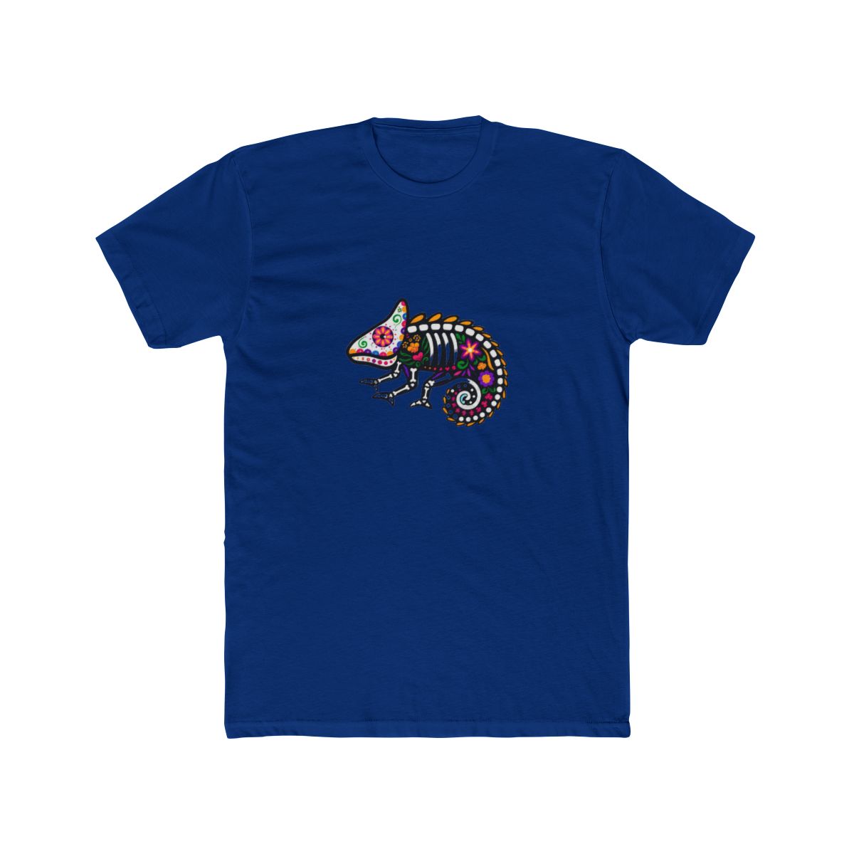 Colorful Floral Skeleton Chameleon T Shirt - Reptile Lover Gift - alternate angle 2, merchandise